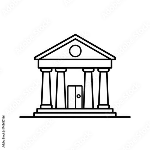 Line art Bank icon with transparent background PNG and JPEG image for your business	
