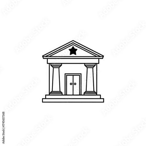 Line art Bank icon with transparent background PNG and JPEG image for your business	