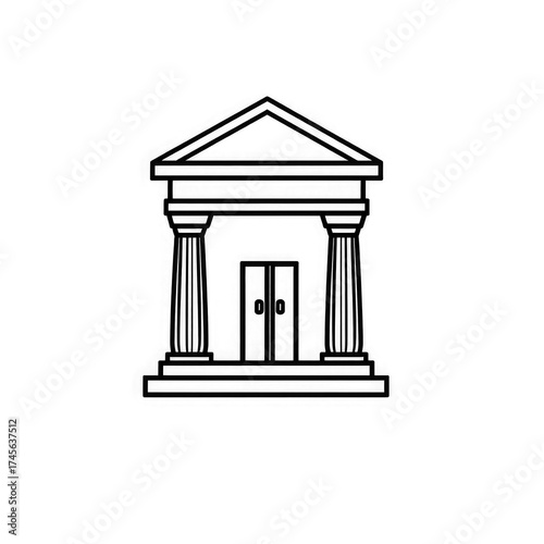 Line art Bank icon with transparent background PNG and JPEG image for your business	