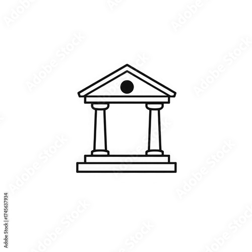 Line art Bank icon with transparent background PNG and JPEG image for your business	