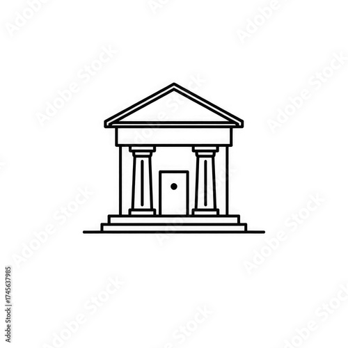 Line art Bank icon with transparent background PNG and JPEG image for your business	