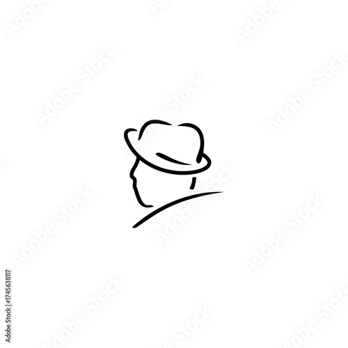 man with hat silhouette.eps