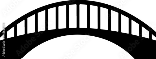 Modern arched bridge silhouette vector illustration