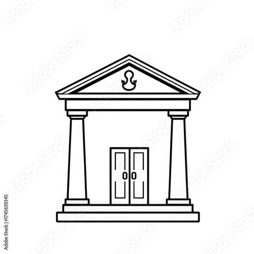 Line art Bank icon with transparent background PNG and JPEG image for your business	