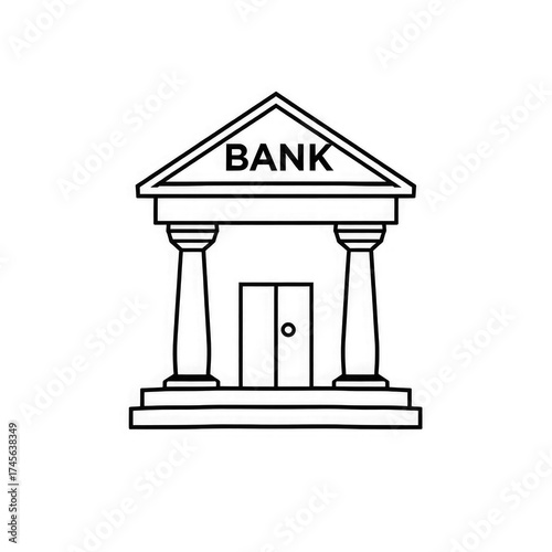 Line art Bank icon with transparent background PNG and JPEG image for your business	