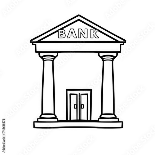 Line art Bank icon with transparent background PNG and JPEG image for your business	