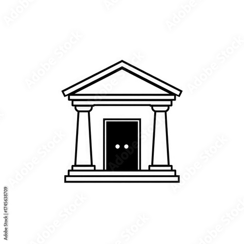 Line art Bank icon with transparent background PNG and JPEG image for your business	