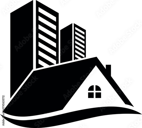 Building house home logo and building silhouette images