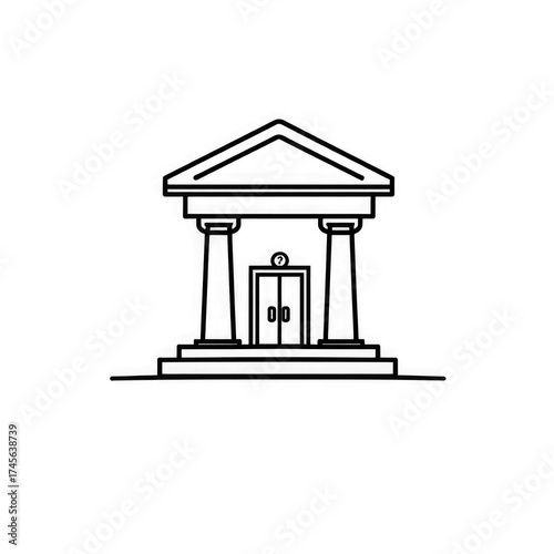 Line art Bank icon with transparent background PNG and JPEG image for your business	