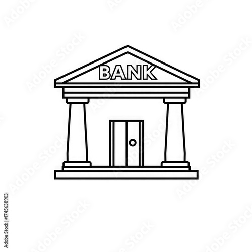 Line art Bank icon with transparent background PNG and JPEG image for your business	
