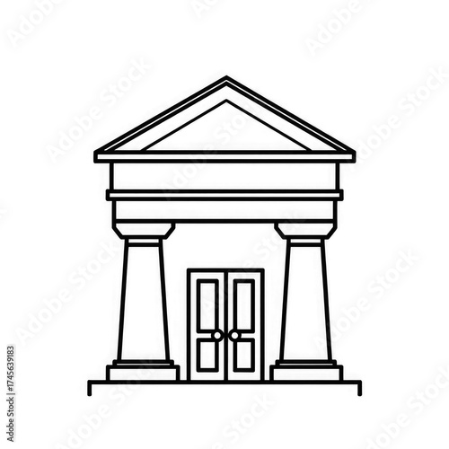 Line art Bank icon with transparent background PNG and JPEG image for your business	