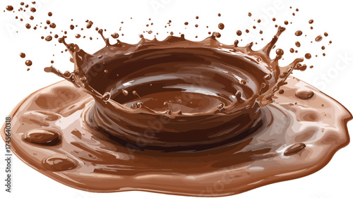 Delicious Chocolate Splash in Brown Liquid for Dessert Sweet Treats