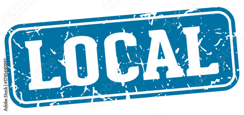 local rectangular sign. local stamp