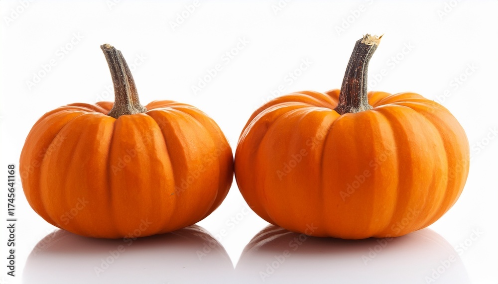 Obraz premium Two Mini Pumpkin Isolated On White