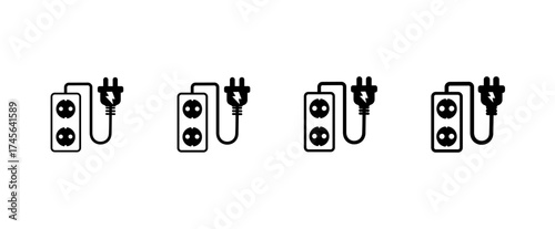 vector line art electrical plug icon