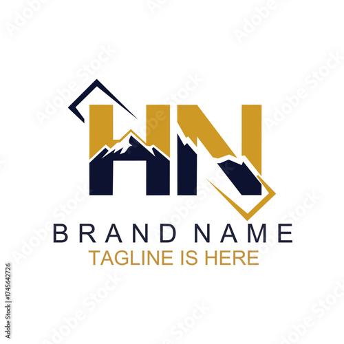 Initial H N Logo Design For Mining Company