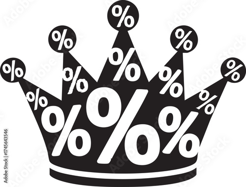 A Crown Adorned with Percentage Symbols, Representing Sales and Discounts