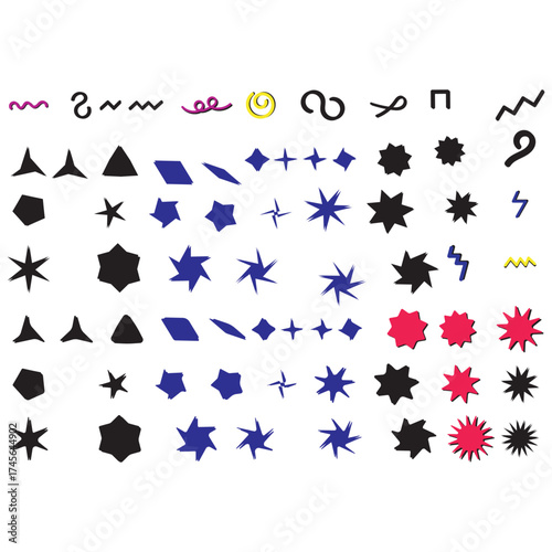 Line icon ray, confetti eleme...