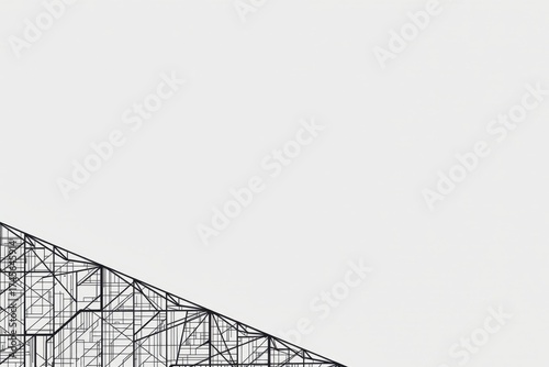 Abstract black line pattern forming a triangular maze-like design on white background, blending structure with negative space.