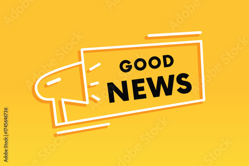 Good news badge vector for banner. Element isolated yellow background. Web or business marketing element.