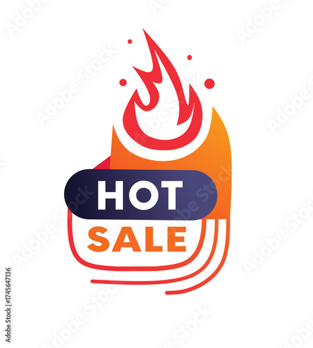 Hot sale banner label shape logo type. Elements for Business ad, technology. Eps vector.
