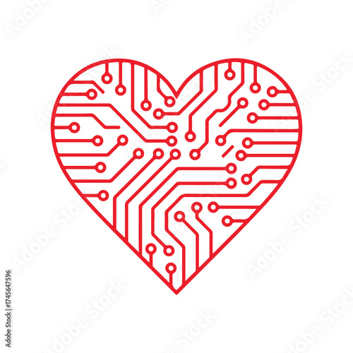 Circuit Heart A Digital Love Symbol