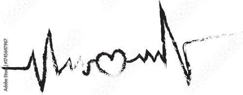  Beautiful Hand-Drawn Black Heart Drawn Line Art Background