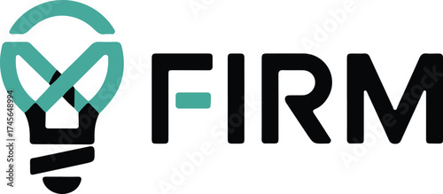 FIRM Logo with Lightbulb Design | Modern Company Branding for Business and Corporate Identity
