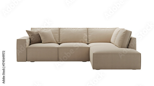 Modern sectional sofa with neutral tones offers ultimate comfort, perfect for stylish living rooms and inviting family spaces, enhancing home design.