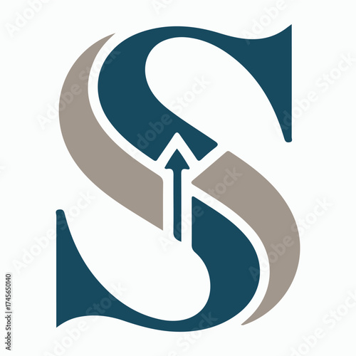 Letter S Logo with Arrow Symbol | Modern Initial for Business Branding, Company Identity, or Financial Services