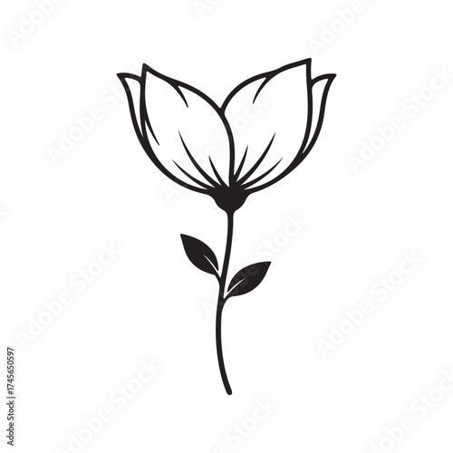 Simple Flower in Outline