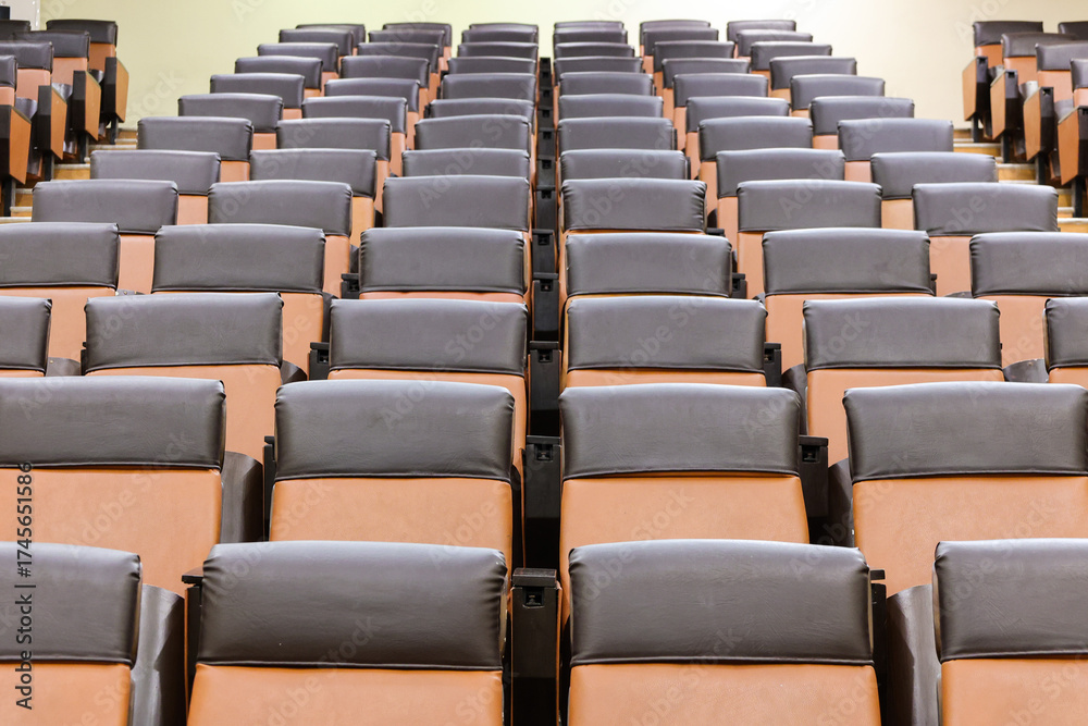 Naklejka premium Empty Auditorium Seating in Long Rows