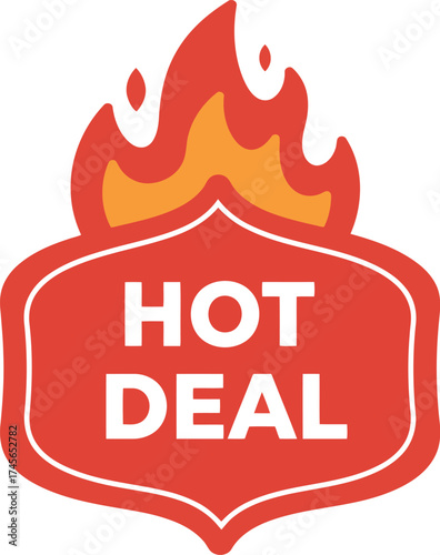 Hot deal fire emblem retail promotion sale discount offer vector