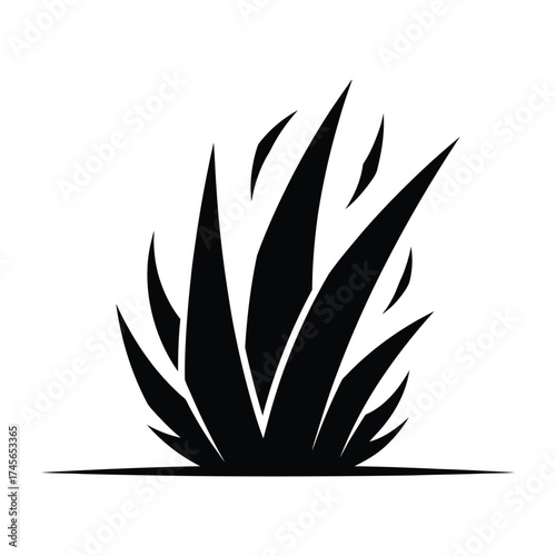 Illustration of grass blades in black color
