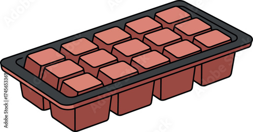Fresh garden seedling starter tray healthy plant growth container vector