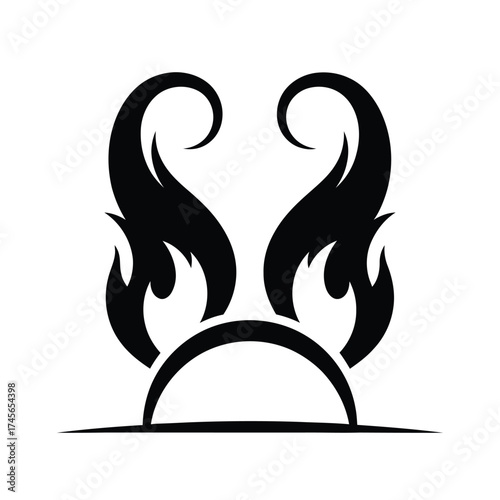 Abstract black design with curved shapes