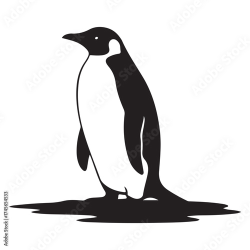 Penguin Silhouette – Arctic Wildlife Illustration