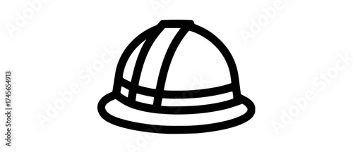 a black and white line drawing of a hatblack, hat, icon, illustration, sun hat 
