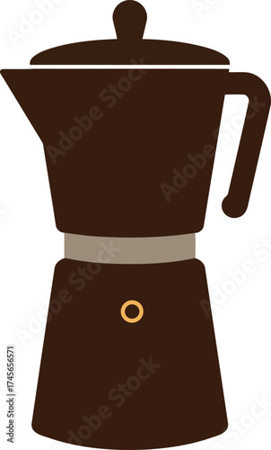 Retro moka pot coffee maker italian espresso kitchenware vector