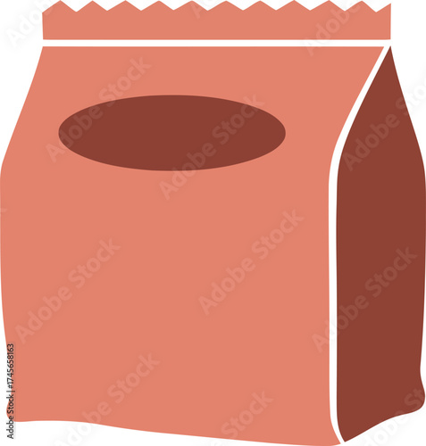 Retro brown paper lunch bag isolated clean design vector