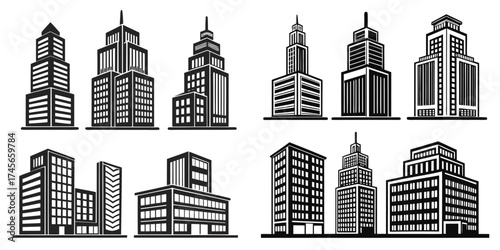 Black and Color line art icon design 