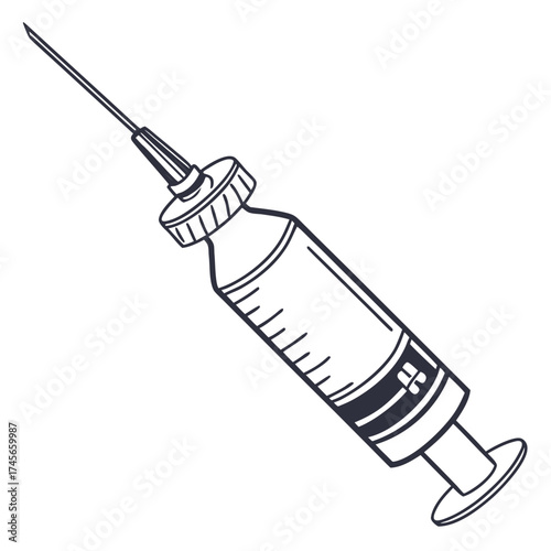 Illustration of a syringe for vaccination