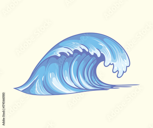 The Cresting Blue WAVE BREAK design