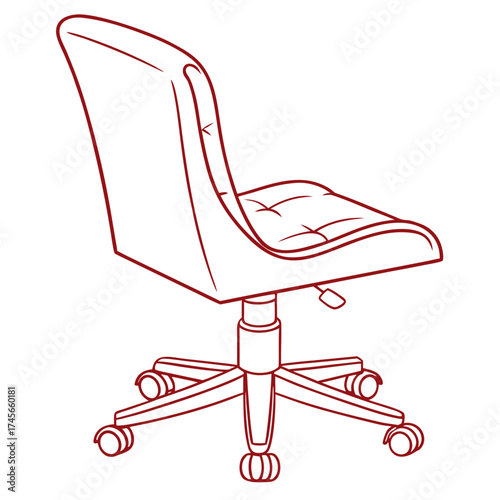 Illustration of a red office chair in vector
