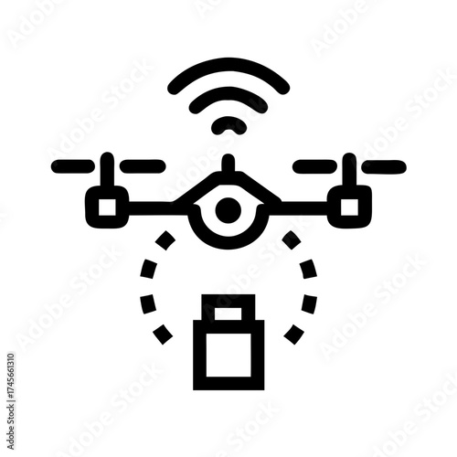 Drone delivering package with dotted signal