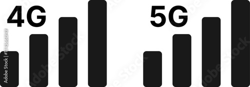 4g 5G Network Signal. Wifi or wireless network icons with 4g and 5g symbol