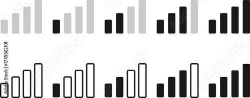 Network Signal icon set. signal strength indicators. Signals level 