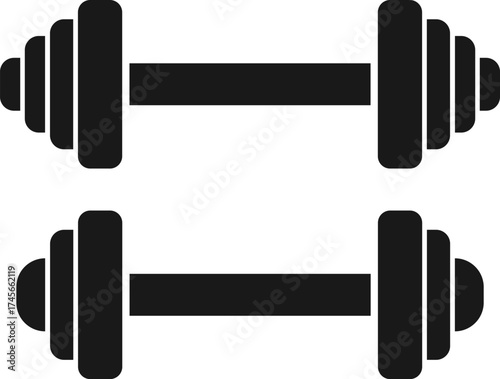 dumbbell icon set. Gym dumbbell icons collection. Barbell symbol. fitness exercise equipment symbols