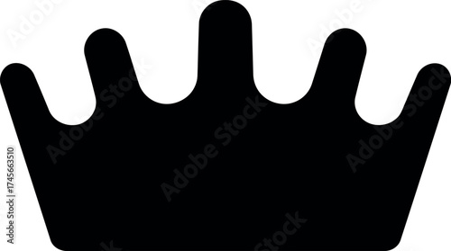 Royal crown silhouette symbol royalty leadership power icon vector