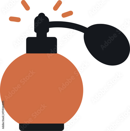 Vintage perfume bottle atomizer spritzer fragrance icon vector
